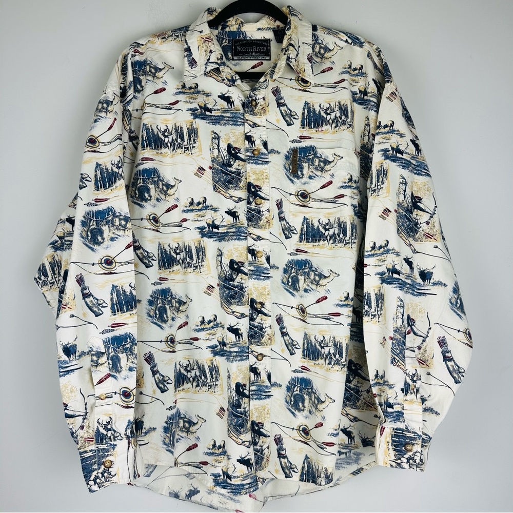 North River Design By Nature Men's Bow Deer Hunting  Long Sleeve Shirt ‎ XL.A131